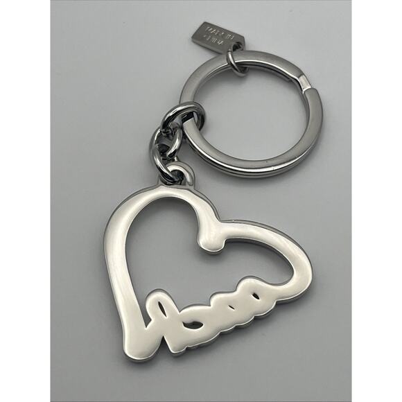 Coach Heart Shaped Keychain Key Ring Charm Pave Pink Rhinestones Crystals Fob - Picture 2 of 6